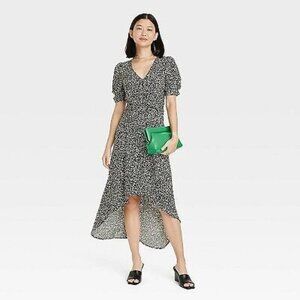 A New Day Crepe Short Sleeve Midi Dress